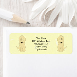 Yellow Goldendoodle Dog Design Return Address