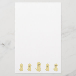 Yellow Goldendoodle Dog Design Stationery