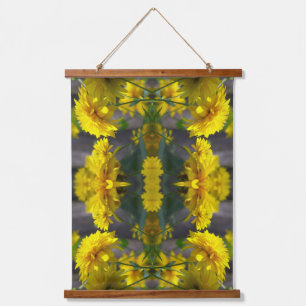 Yellow Goldquell Flowers In Sunshine Abstract Hanging Tapestry