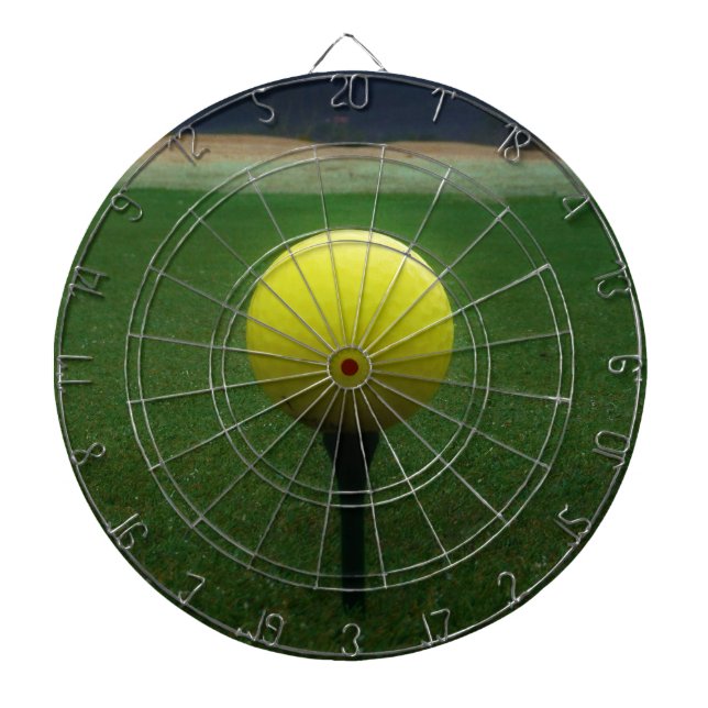 Yellow Golf Ball on a mountain golf course Dartboard (Front)