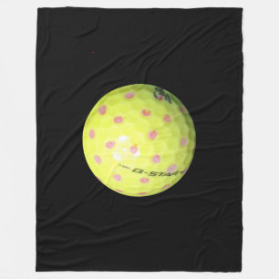 Yellow Golf Balls On Black, Fleece Blanket