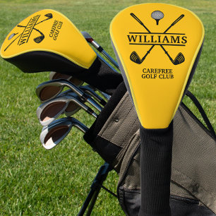 Yellow Golf Club Player Name Golf Head Cover