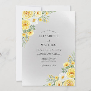 Yellow Graceful Spring Wedding Invitation