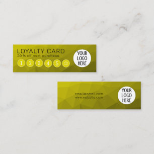 Yellow Gradient Geometric Mesh Pattern Custom Logo Loyalty Card