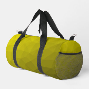 Yellow gradient geometric mesh pattern duffle bag