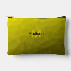Yellow gradient geometric mesh pattern Monogram Accessory Pouch