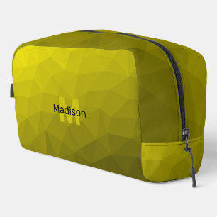 Yellow gradient geometric mesh pattern Monogram Dopp Kit