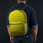 Yellow gradient geometric mesh pattern printed backpack<br><div class="desc">Yellow gradient geometric mesh pattern Printed Backpack. Cool fashion accessory bag for everyone. Yellow Triangle geometric mesh with light to dark ombre gradient design.</div>