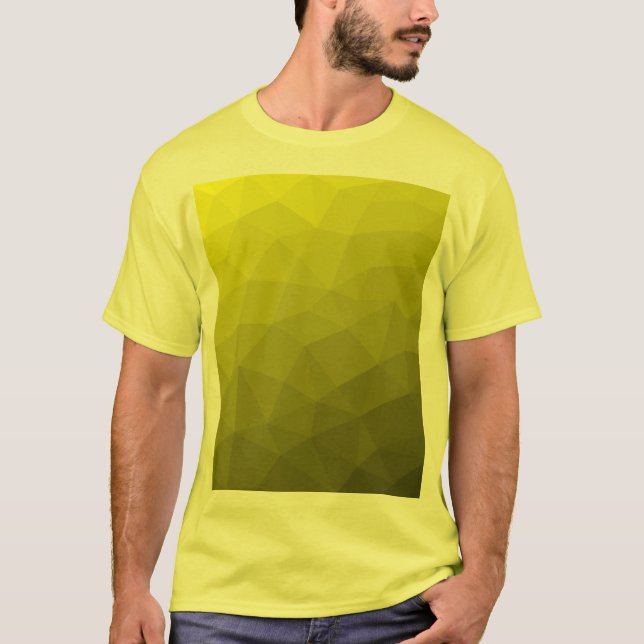 Yellow gradient geometric mesh pattern T-Shirt (Front)