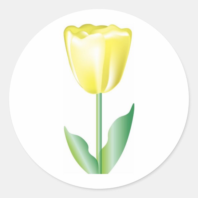 Yellow Gradient Tulip Classic Round Sticker (Front)