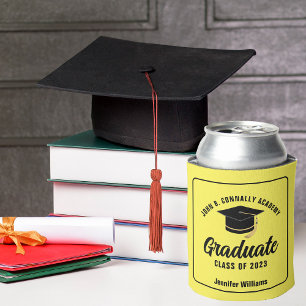 Yellow Graduate Custom Graduation Party Can Cooler