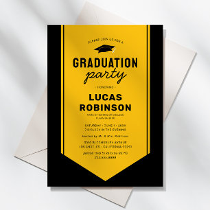 Yellow Graduate Stole Sash Graduation Party Invitation