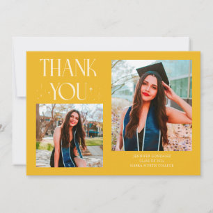 Yellow Graduate Thank You 2-Photo Announcement