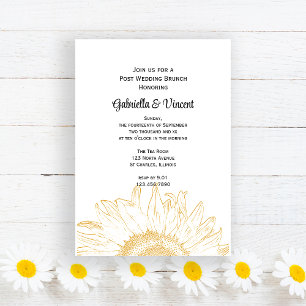 Yellow Graphic Sunflower Post Wedding Brunch Invitation