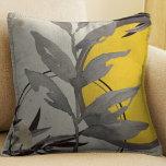 Yellow Gray & Cream Artistic Abstract Watercolor Cushion<br><div class="desc">Stylish throw pillow features an artistic abstract design in a yellow, gray and cream color palette. An artistic abstract design features a watercolor leaf and a geometric circle composition with shades of yellow and grey with black and gold accents on a creamy ivory background. This abstract composition is built on...</div>