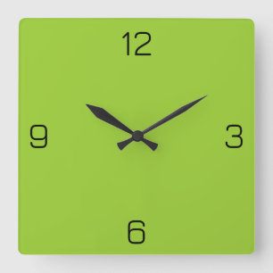 Yellow Green 9ACD32 Colour - Option to Add Name Square Wall Clock