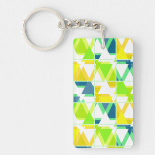 Yellow green abstract key ring