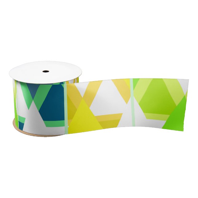 Yellow green abstract satin ribbon (Spool)