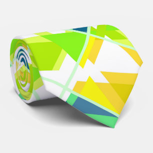 Yellow green abstract tie