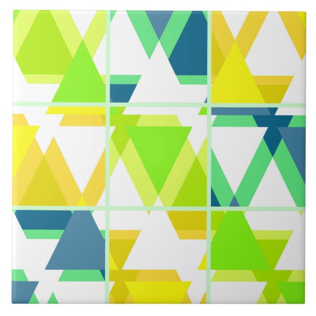 Yellow green abstract tile (Front)