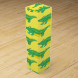 Yellow Green Alligator Crocodile Gator Croc Animal Wine Box<br><div class="desc">Design features an original marker illustration of a green and yellow alligator (or crocodile!) Great for gator-themed birthday celebrations. This alligator illustration is also available on other products, including coordinating party products and favours. Don't see what you're looking for? Need help with customisation? Click "contact this designer" to have something...</div>