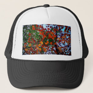 Yellow , green and brown leaves trucker hat