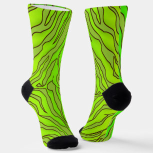 Yellow Green And Lime Tiger Stripes Animal Print 1 Socks