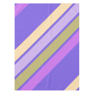 Yellow Green and Shades of Purple Stripes Tablecloth