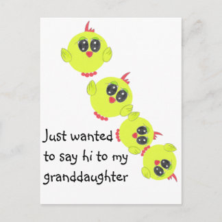 Yellow Green Baby Bird Postcard