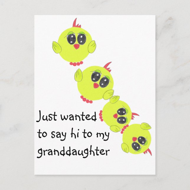 Yellow Green Baby Bird Postcard (Front)
