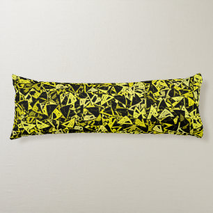 Yellow Green Black Triangle Seamless Pattern Body Cushion