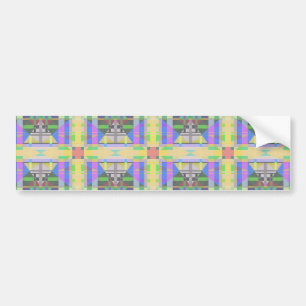 Yellow Green Blue Purple Geometric Bumper Sticker