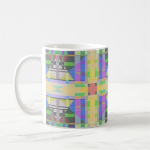 Yellow Green Blue Purple Geometric Coffee Mug