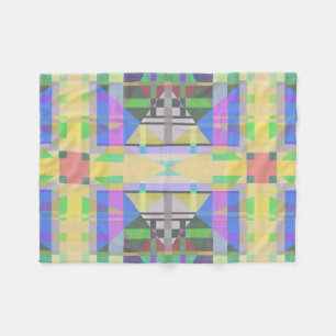 Yellow Green Blue Purple Geometric Fleece Blanket
