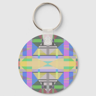 Yellow Green Blue Purple Geometric Key Ring