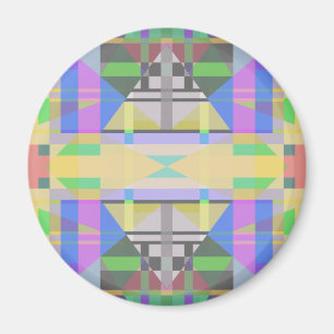 Yellow Green Blue Purple Geometric Magnet