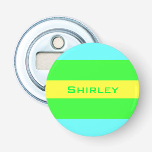 Yellow, Green, Blue Wide Stripes by Shirley Taylor Bottle Opener