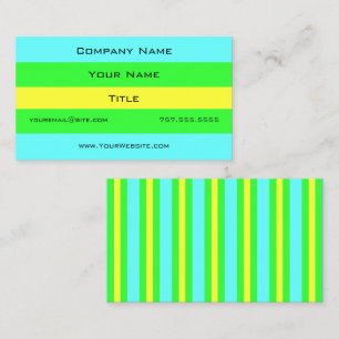 Yellow, Green, Blue Wide Stripes by Shirley Taylor Business Card