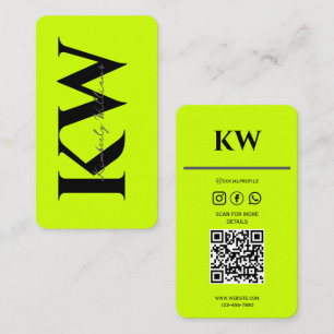 Yellow Green Business Card – Modern & Fresh