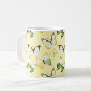 Yellow Green Butterflies Coffee Mug