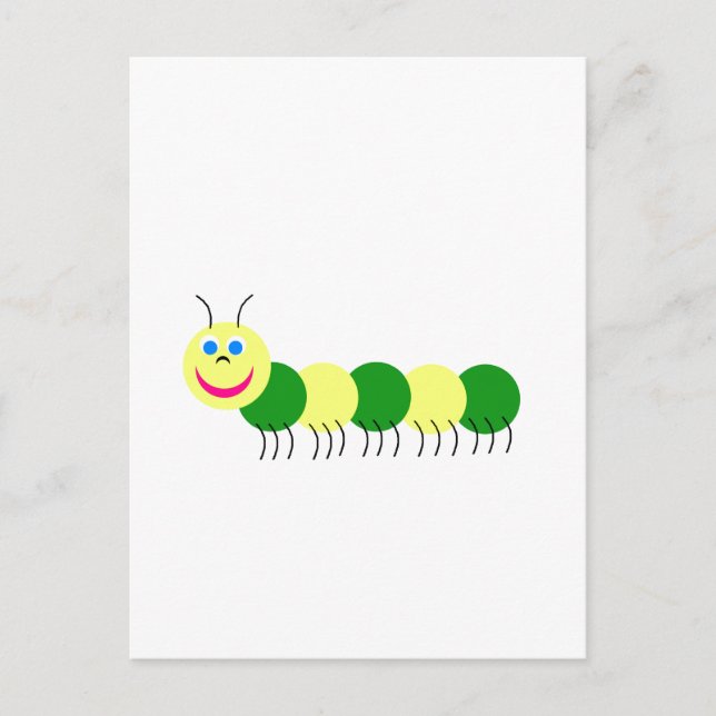 Yellow Green Caterpillar Postcard (Front)