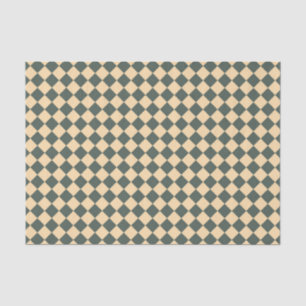 Yellow Green Checker Diamond Pattern Tissue Paper