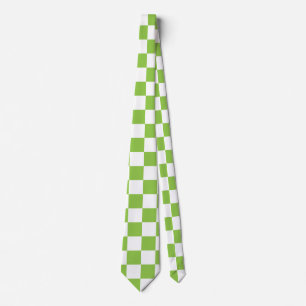Yellow Green Chequerboard Pattern Tie