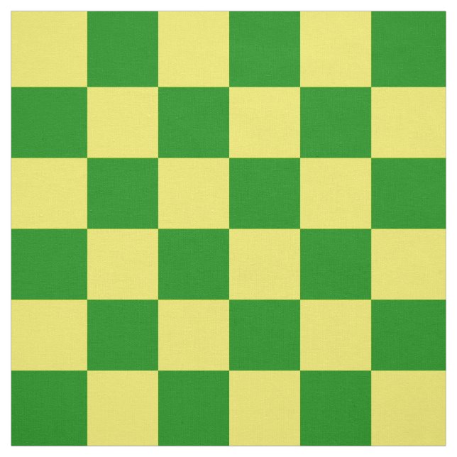 Yellow Green Chequered Check Pattern Fabric (Swatch)