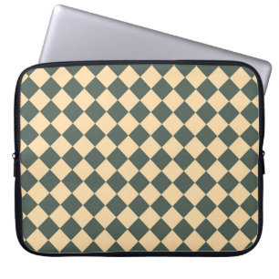 Yellow Green Chequered Diamond Pattern Laptop Sleeve