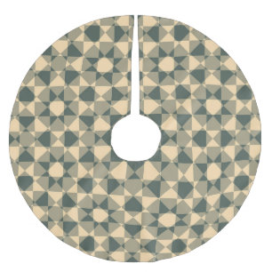 Yellow Green Chequered Diamond Plaid Pattern Brushed Polyester Tree Skirt
