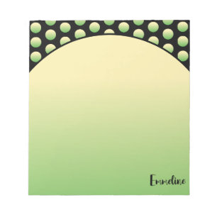 Yellow Green Circles Black Background Name Notepad