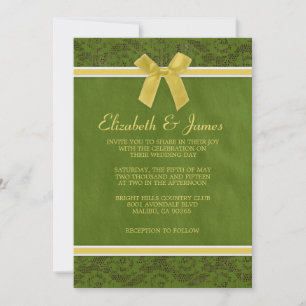 Yellow & Green Country Lace Wedding Invitations