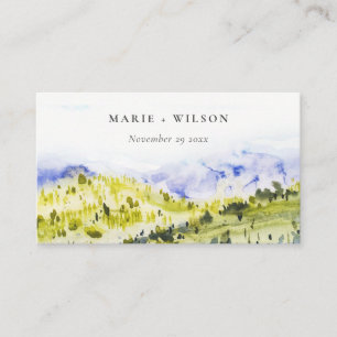 Yellow Green Countryside Hills Wedding Website Enclosure Card