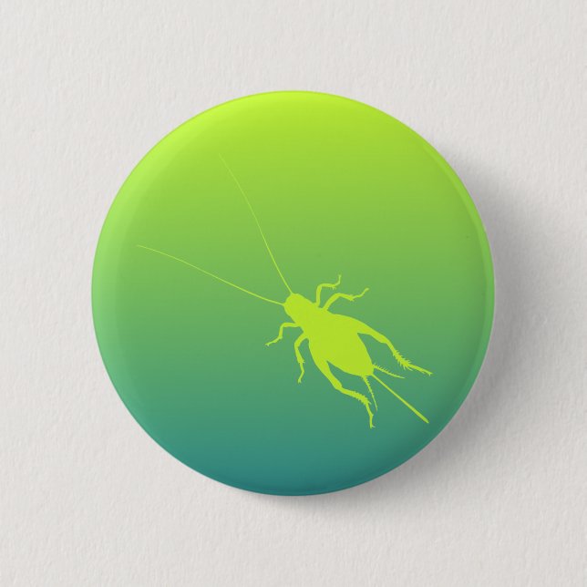 Yellow Green Cricket 6 Cm Round Badge (Front)